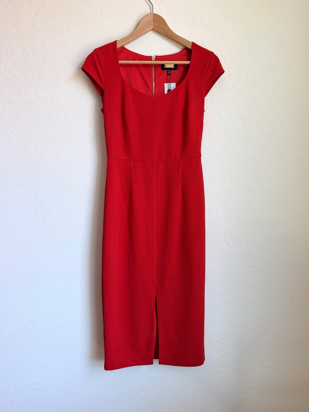 Alexia Admor Cherry Red Cap Sleeve Midi Dress NWT
